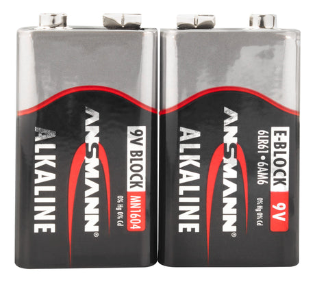 Ansmann Alkaline Batterie 9 Volt E Block 6LR61 2 PCs. Schwindung