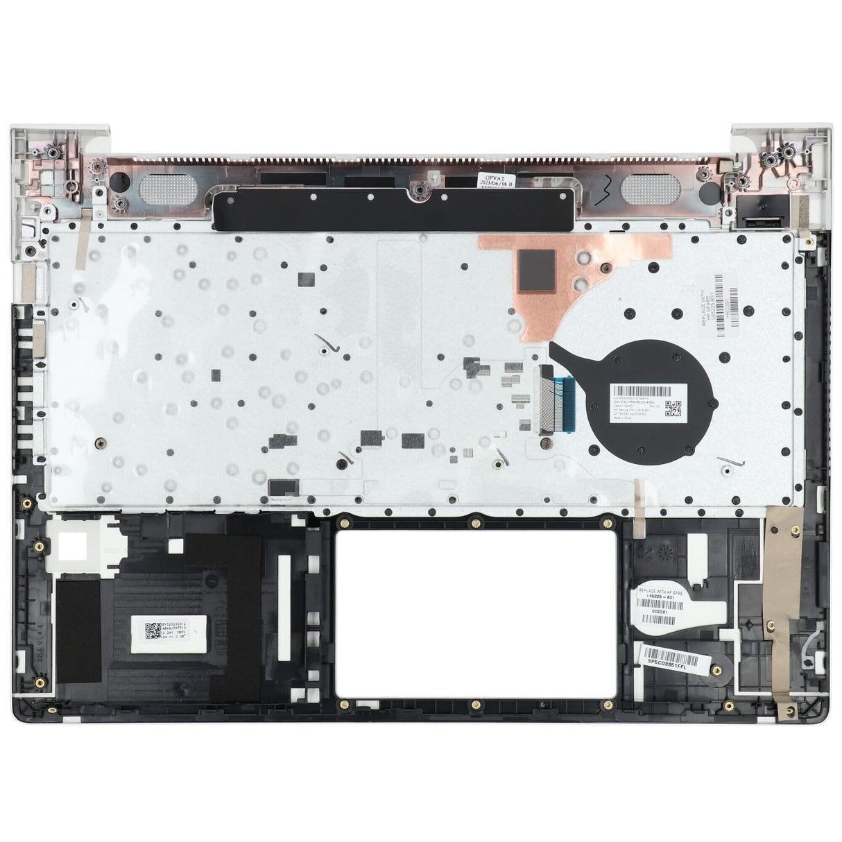 HP Laptop -Tastatur QWERTY Us + Top Cover - Silber