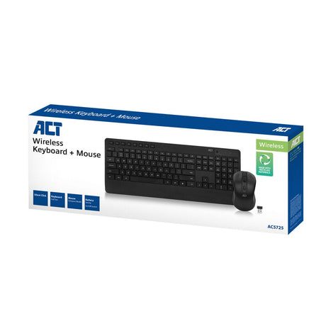 Act Tastatur und Maus AC5725 Wireless QWERTY Schwarz