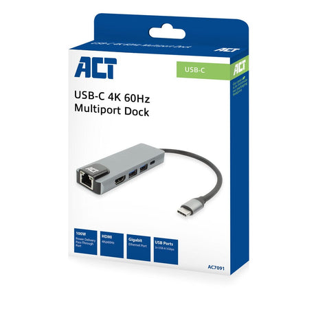 Act USB-C 4K-Dockingstation für HDMI-Monitor, Ethernet PD