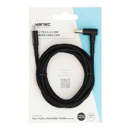 Yanec USB-C auf 5,5 x 2,5 mm Ladekabel 1,8 m