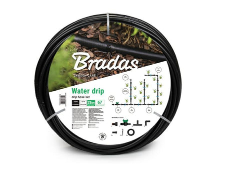 Bradas Wassertropf-Tropfschlauch-Set – 50 m – 33 cm – 1,6 l h – komplettes Tropfsystem