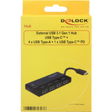 Delock External USB 3.1 Gen 1 USB-C> 4x USB-A + 1x USB-C