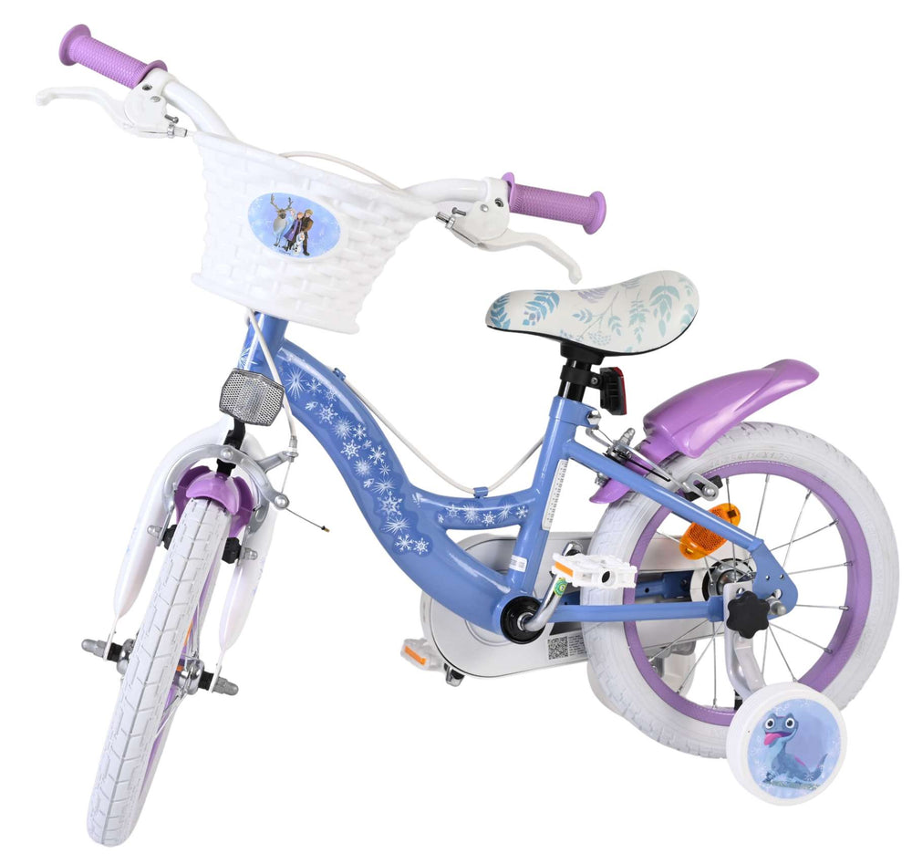 Volare Disney Frozen 2 Kinderfahrrad – Mädchen – 14 Zoll – Blau Lila – Zwei Handbremsen