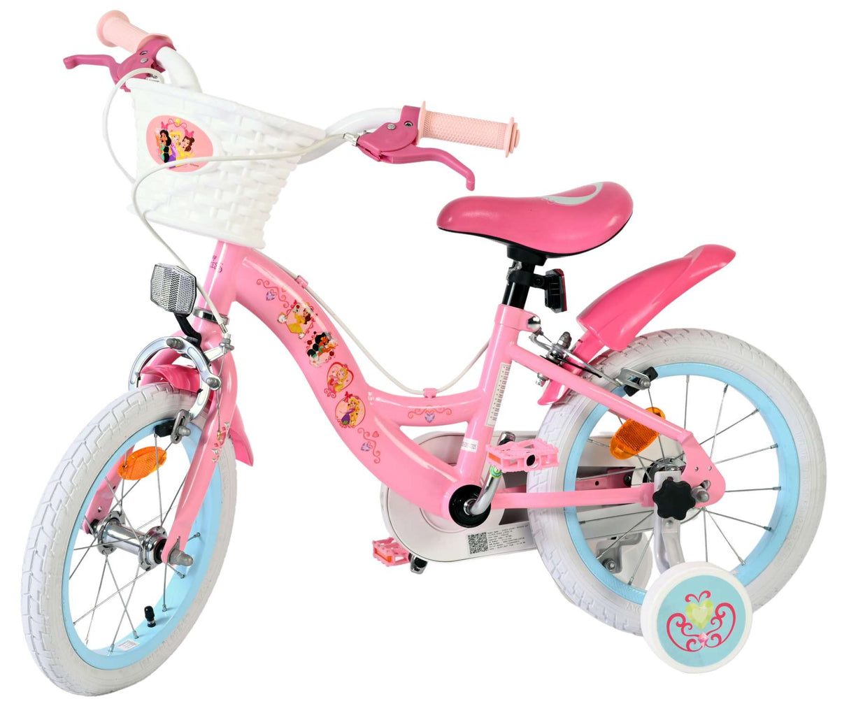 Volare magic royals kinderfiets - meisjes - 14 inch - roze - twee handremmen