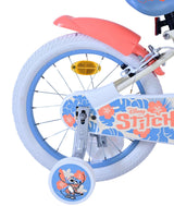 Stitch Stitch Kinderfahrrad Mädchen 16 Zoll Creme Koralle Blau Zwei Handbremsen