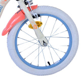 Stitch Stitch Kinderfahrrad Mädchen 16 Zoll Creme Koralle Blau Zwei Handbremsen
