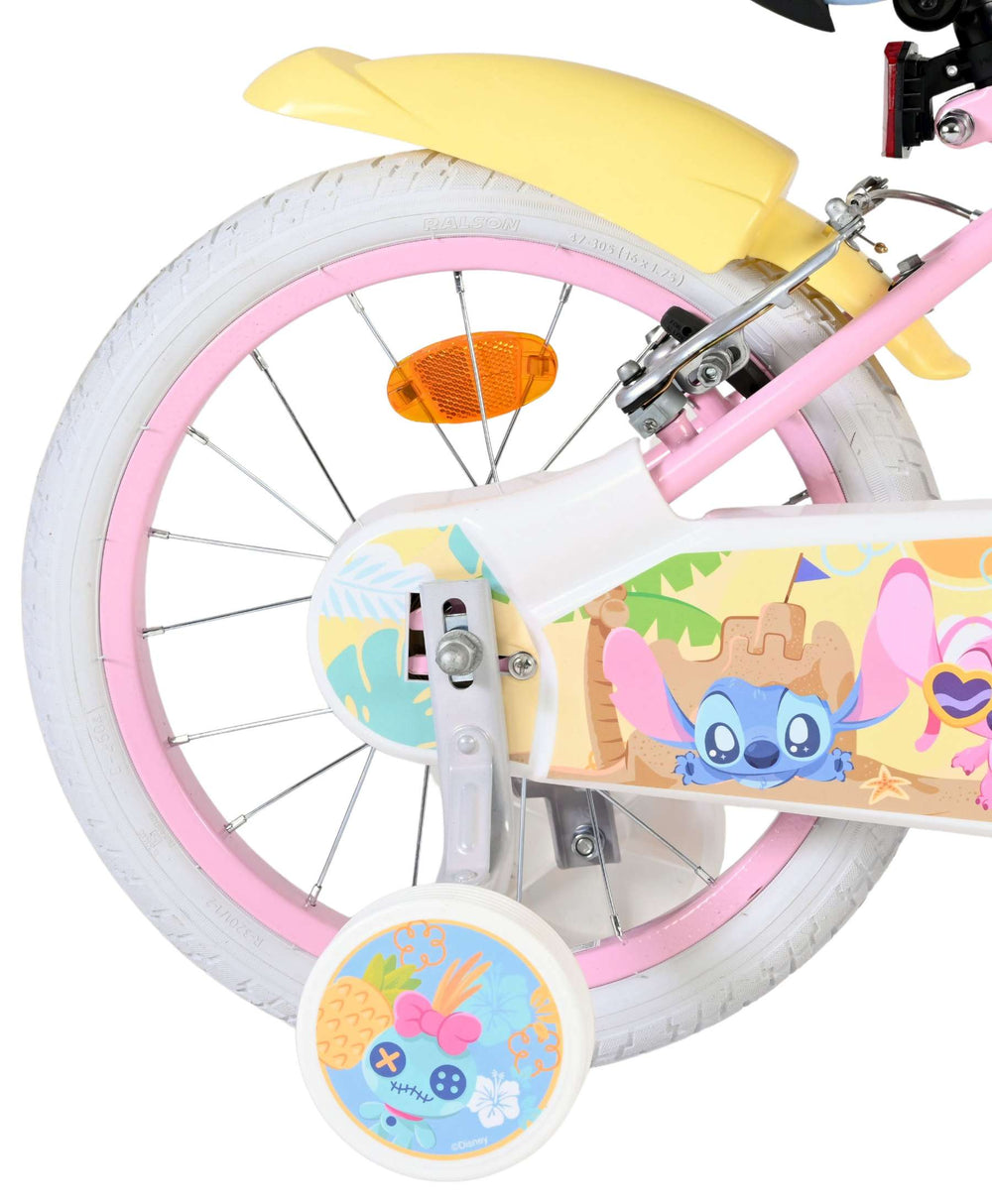 Stich Disney Stitch Kinderfahrrad – Mädchen – 16 Zoll – Pink – zwei Handbremsen