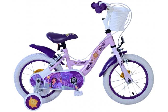 Wünschen Sie Disney Children's Bicycle - Mädchen - 14 Zoll - lila - zwei Handbremsen