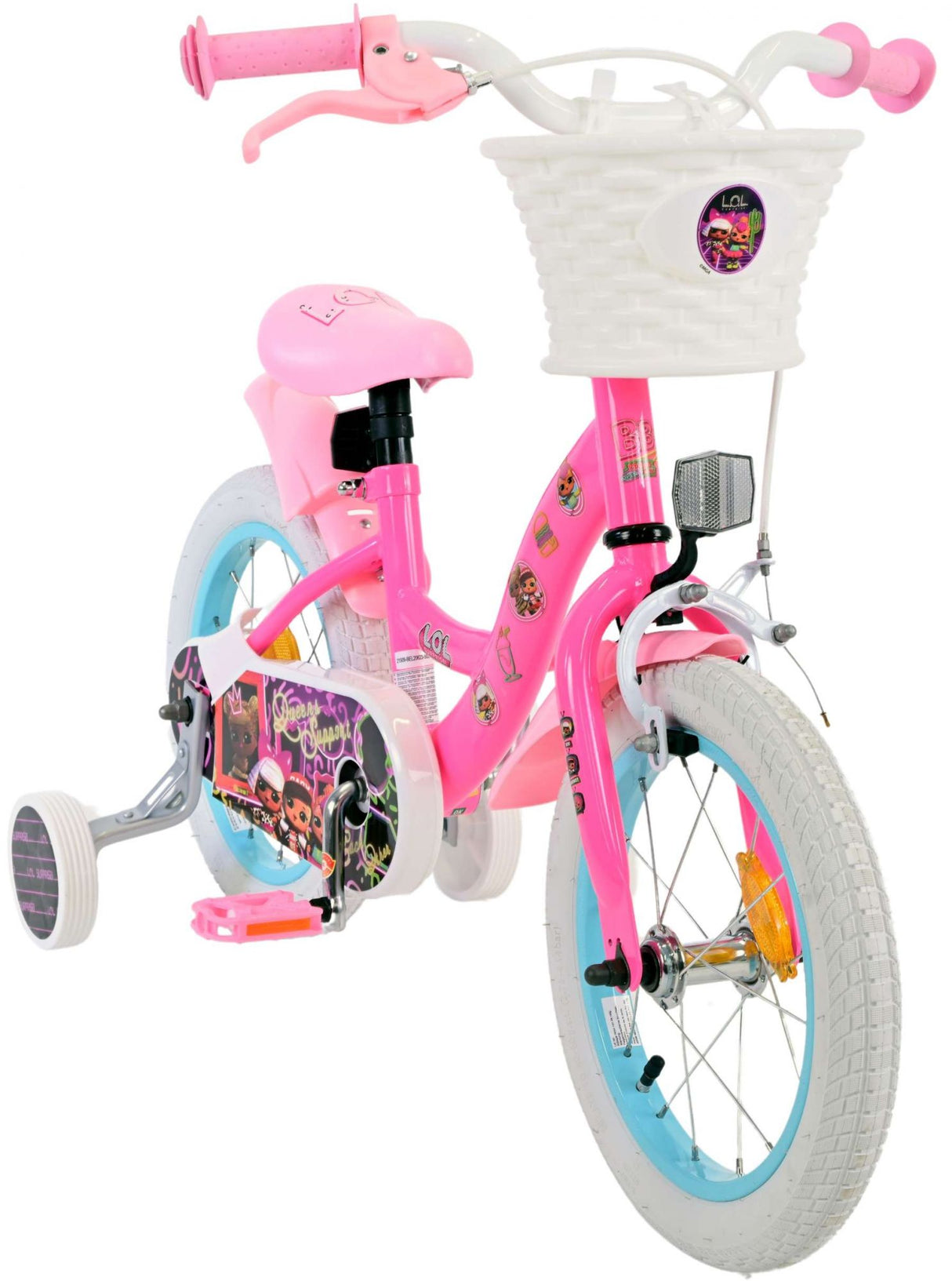Volare Puppen-Kinderfahrrad – Mädchen – 14 Zoll – Rosa