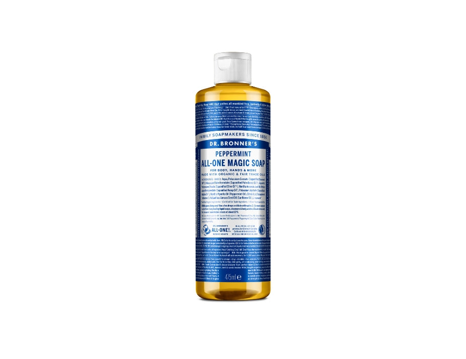Dr. Bronner's Vloeibare Zeep – reines Kastilien – Pepermunt – 475 ml