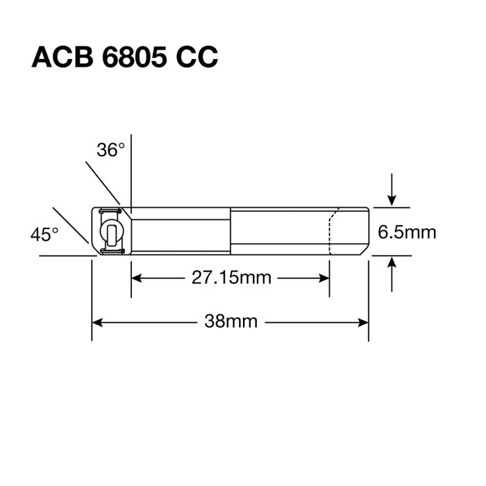 Enduro-Lager ACB 6805 cc BO – ABEC 5 – Schwarzoxid (Schrägkontakt) – 27,15 x 38 x 6,5 (36 x 45°)