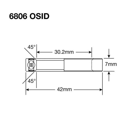 Enduro-Lager 6806 llb osid - abec 3 (radial) - 30,2x42x7 (45°)