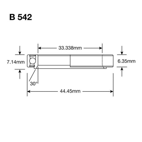 Enduro-Lager B 542 SS – 440c Edelstahl (Schrägkontakt) – 1 5 16'' x 1 3 4'' x 9 32''