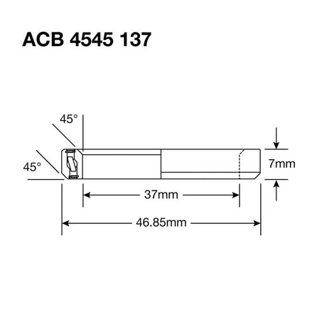 Enduro-Lager ACB 4545 137 SS - 440c rostfrei (Schrägkontakt) - 37x46,85x7 (45x45°)