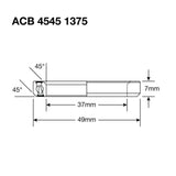 Enduro ACB 4545 1375 SS - 440c Edelstahl (Schrägkontakt) - 37x49x7 (45x45°)