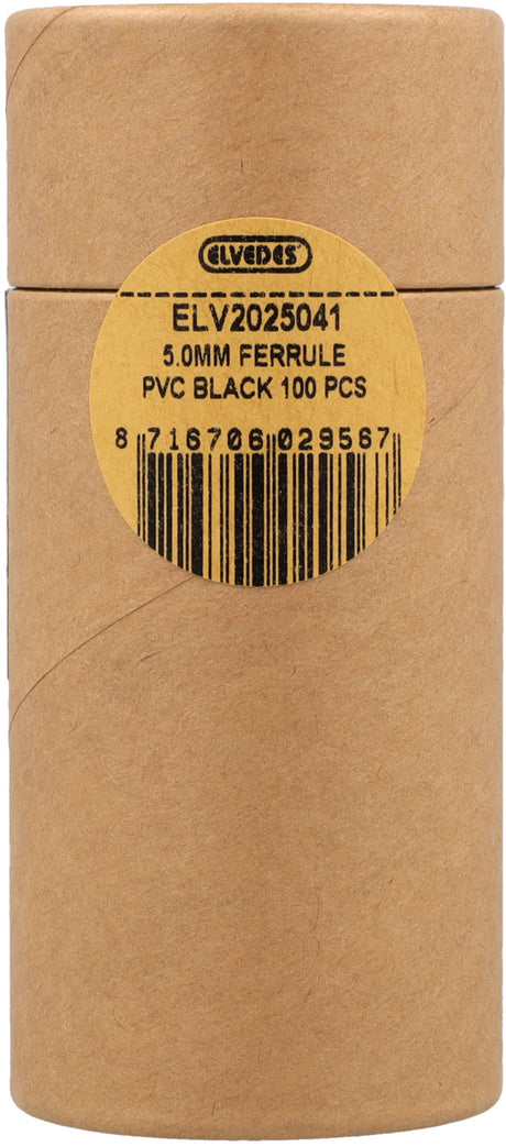 Elvedes Endkappen PVC 5,0 mm 100 Stück schwarz