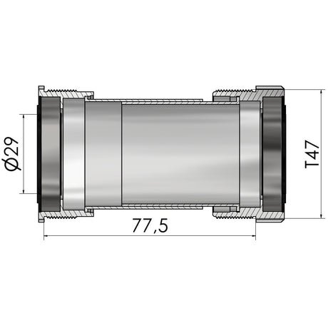 Elvedes Tretlagergewinde passend für T47A (Cervélo) für Sram Dub