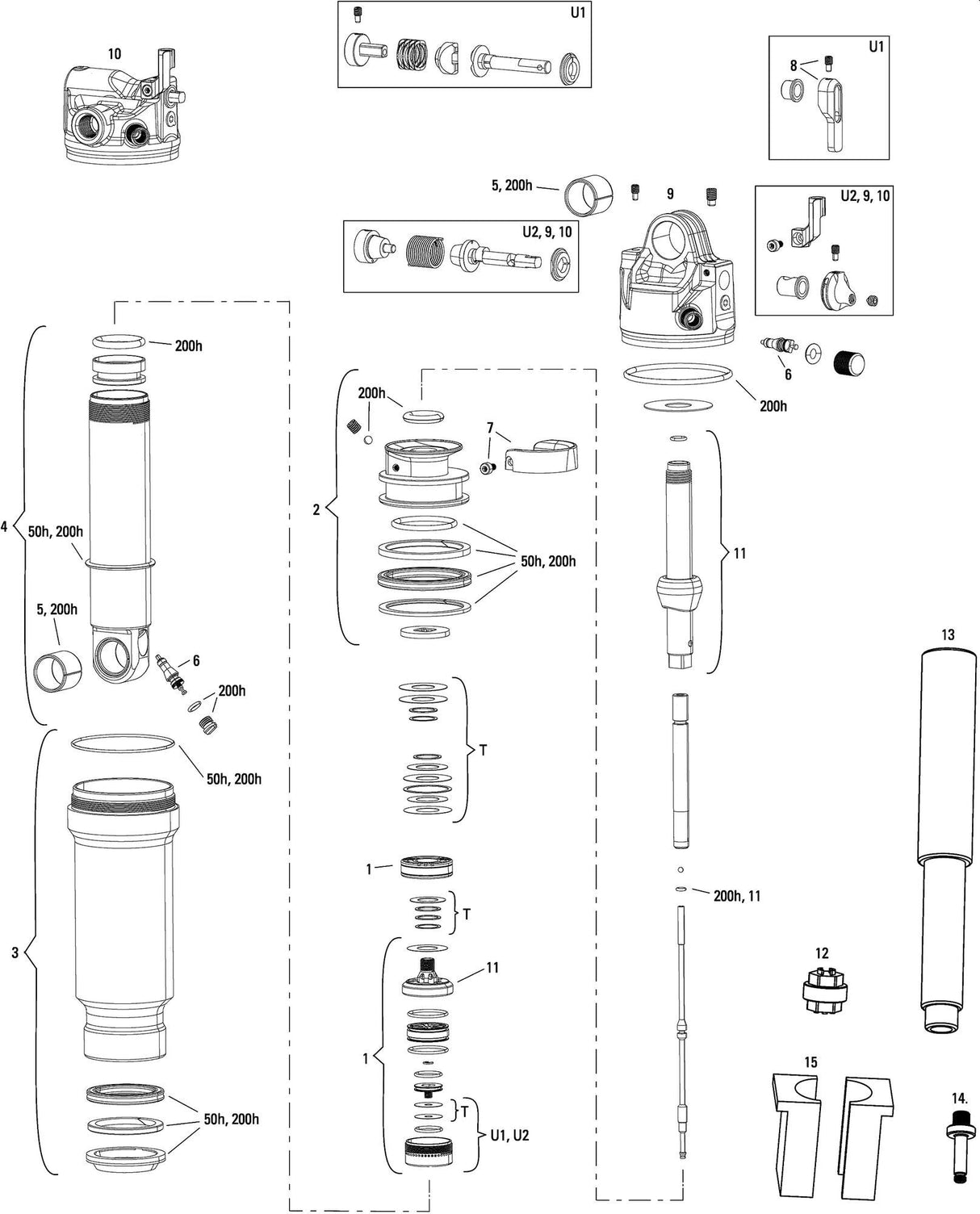 Rockshox Stoßdämpfer Sidluxe Ultimate 3P Hinterradstoßdämpfer RS Sidluxe Ult.3P 170 x 35 mm