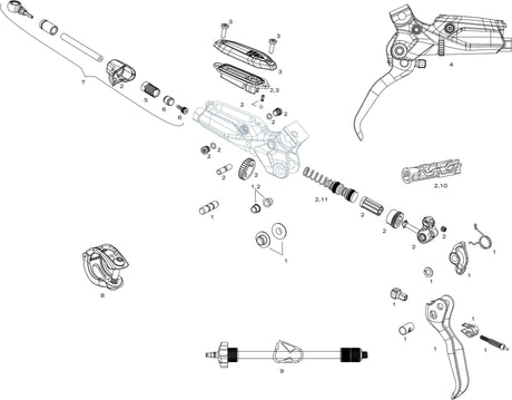 Sram Bremshebel Bremshebel mattschwarz A2