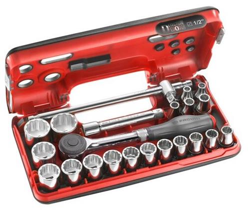 FACOM 22-teilige Steckdosenbox 1 2 12-seitig mit Ratsche