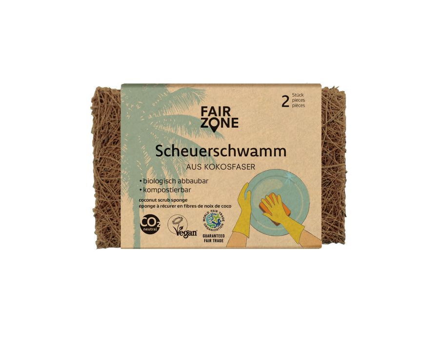 Fairzone Scheuerschwamm - Kokosnuss - 2 Stück