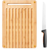 Fiskars Funktional Form Set Bambus Brot Schneidebrett und Messer