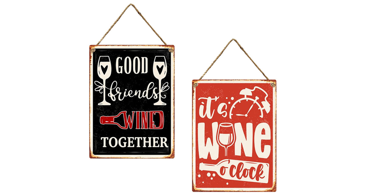 Wall hanger metal 30x40cm wine 2 assortie