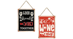 Wall hanger metal 30x40cm wine 2 assortie