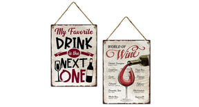 Wall hanger 30x40cm metal wine 2 assortie