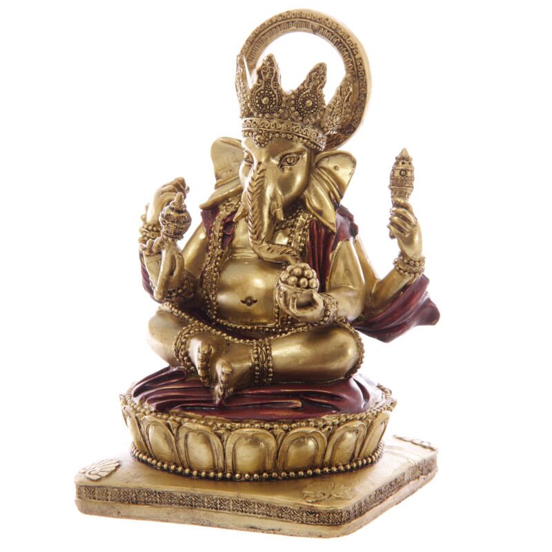 Goldrote Ganesh-Statue, 14 cm