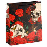 Totenkopf und Rosen rote Rosen - Geschenktüte XL