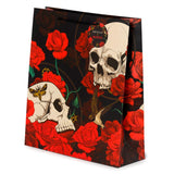 Totenkopf und Rosen rote Rosen - Geschenktüte XL