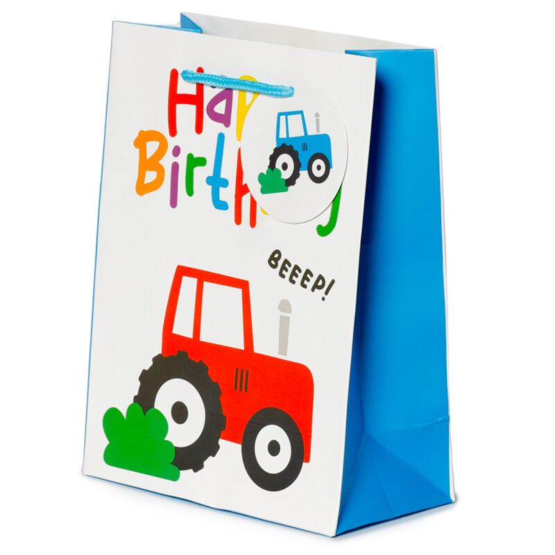 Alles Gute zum Geburtstag, kleine Traktoren – Geschenktüte mittel