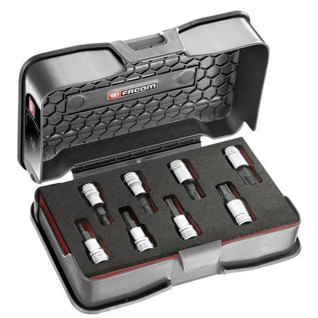 FACOM FACOM DOPEN SET ⅜ 6-SIDE OGV-GRIP TEILEL STAEL Schwarz Schwarz