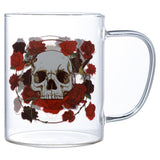 Totenkopf-Rosen-Teebecher aus Glas