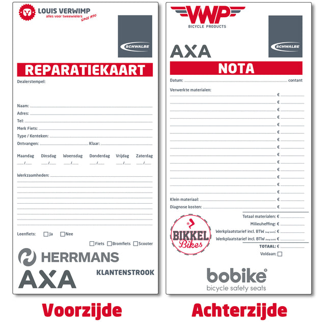 Reparatiekaarten per 250 genummerd (werkplaatskaart)