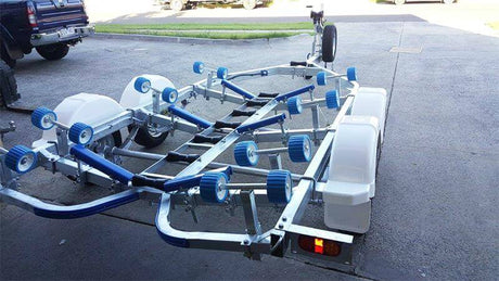 Polyurethan-Bilgenroller-Bootsanhänger 110x75mm blau