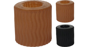 Kandelaar van glas d5 h5cm 2 assortie kleuren