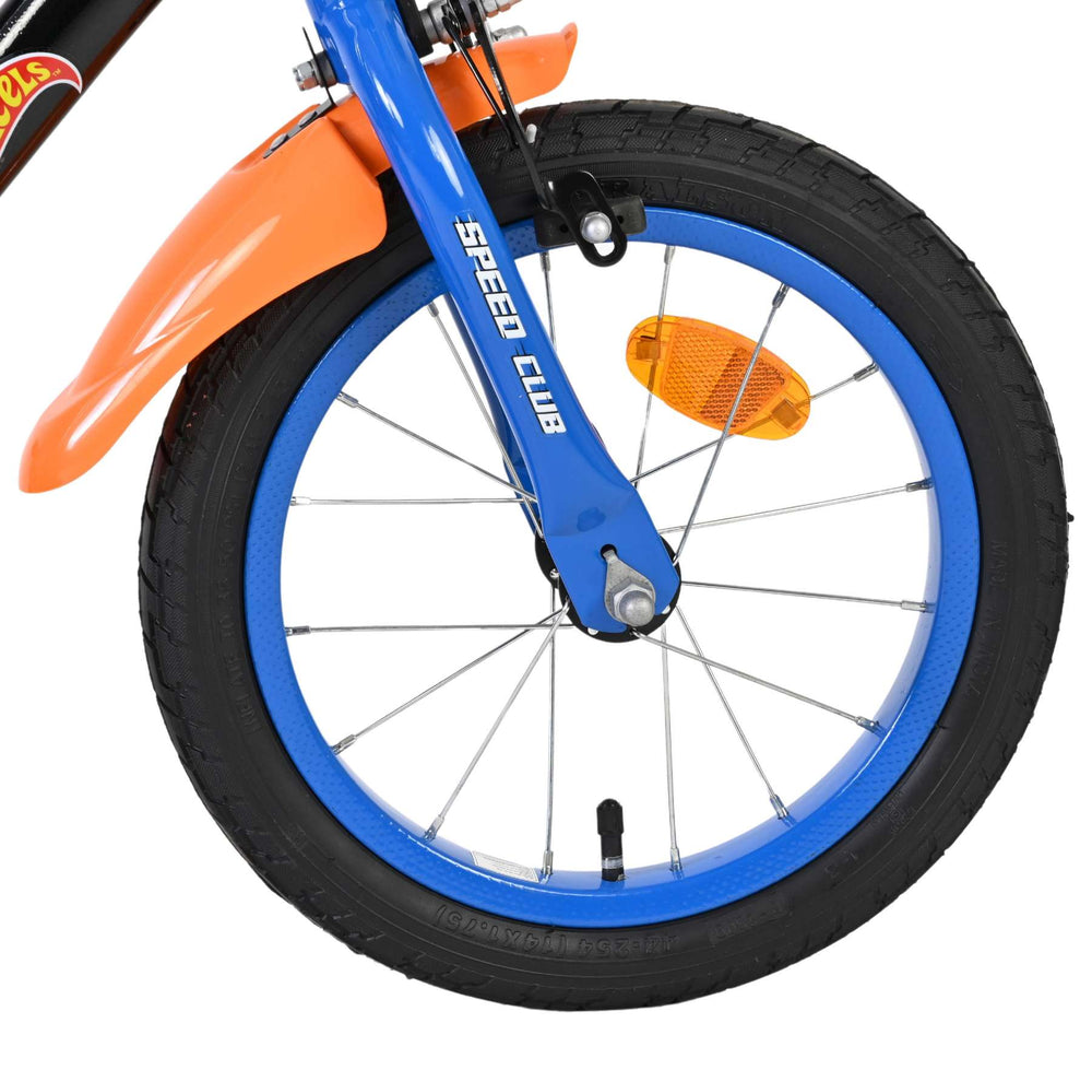 Heiße Räder Hot Wheels Kinderfahrrad - Jungen - 14 Zoll - Schwarz Orange Blau