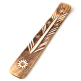 Sonnen-Räucherstäbchenhalter aus Mangoholz