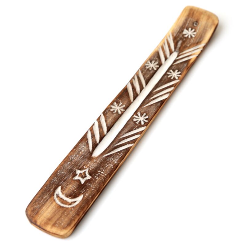 Mondstern-Räucherstäbchenhalter aus Mangoholz