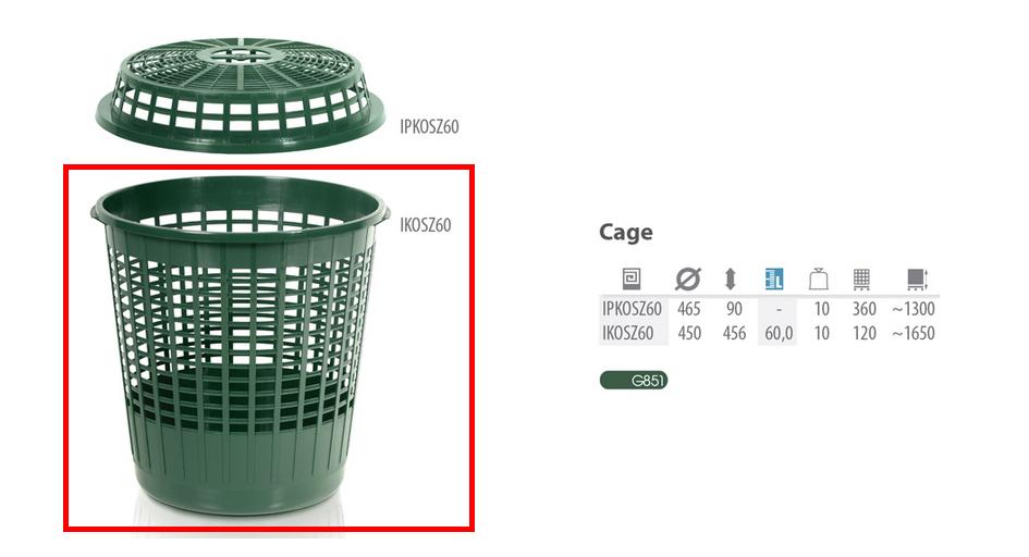 Prosperplast groene mandkooi 60l