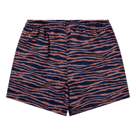 Lebendige Streifen | Blau-Orange UV-Badehose Junge
