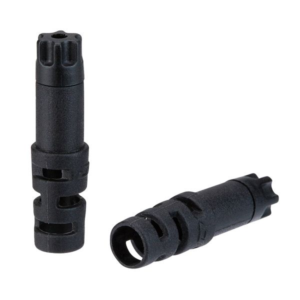 Jagwire Endkappen knickfest – 4,5 mm Verschiebung (geflochten) – Kunststoff (30 Stück) – schwarz
