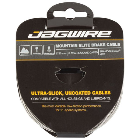 Jagwire Mountain-Bremskabel – Elite polierter, ultraglatter Edelstahl – 1,5 x 2750 mm – Sram Shimano