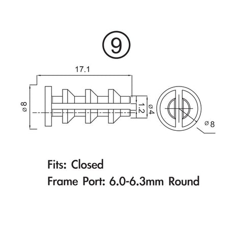 Jagwire-Rahmenstopfenpaket – 4-mm-Umwerfergehäuse (10 Stück)