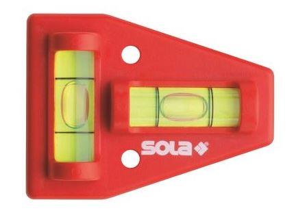 Sola Kunststoff-Wasserwaage K5, 5 cm, 2 Fläschchen, Caravan-Rot – 01430901 – 01430901