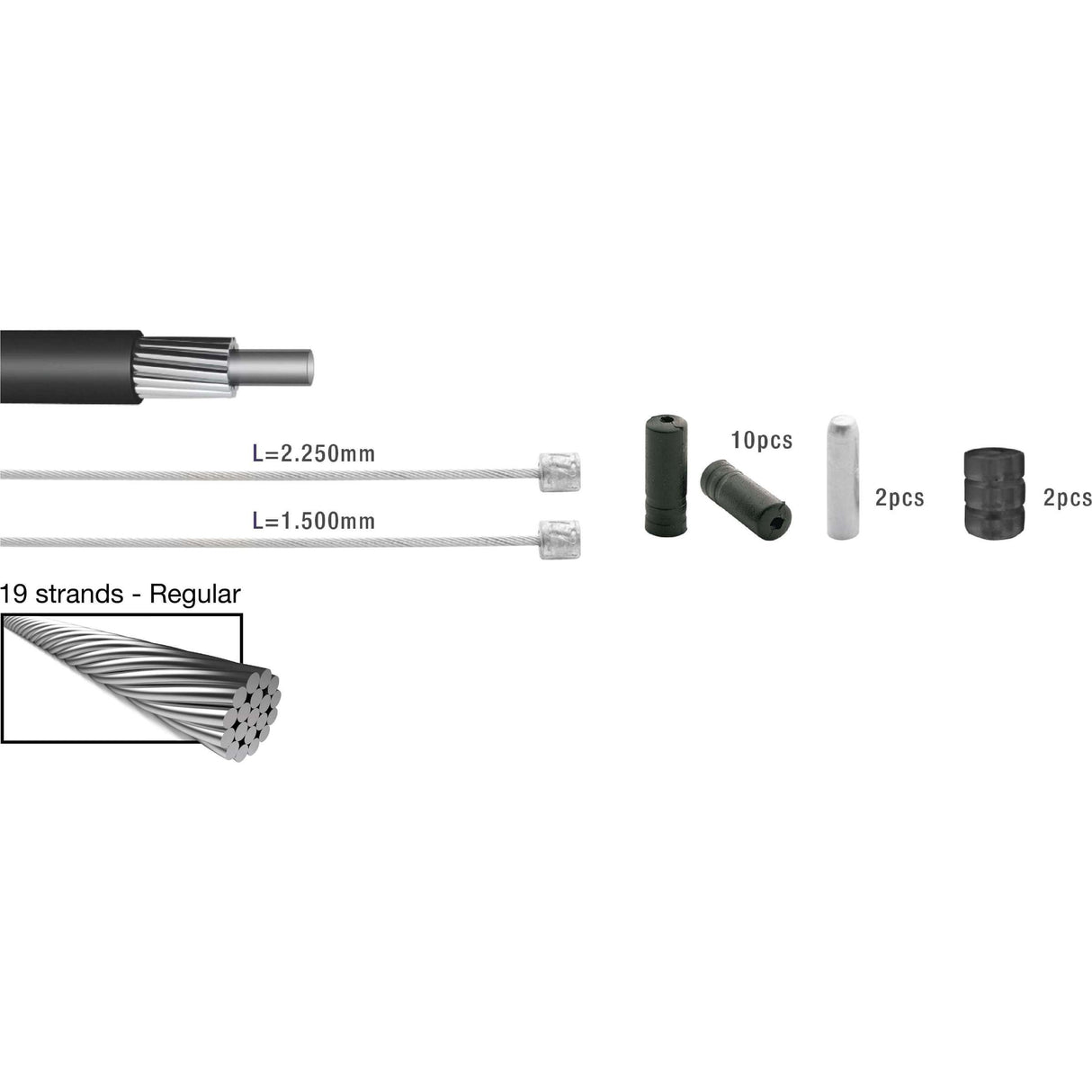 Getriebekabel Set Universal 2015002 Schwarz