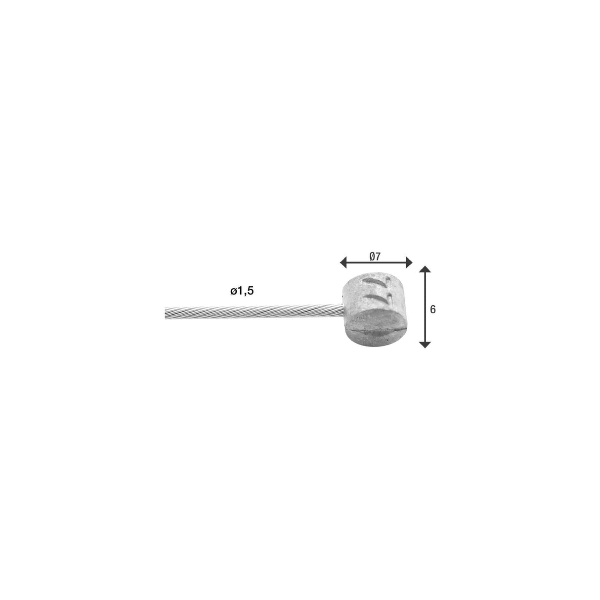 ELVEDES REM BINNENKabel 2250 mm T-Nippel 6427RVS-49